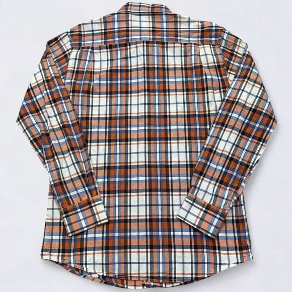 Abercrombie Fitch Shirt Men's XL Orange Plaid Button Down Long Sleeve Preppy - Picture 7 of 12